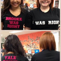 Hannah had to wear the shirt I made when she got accepted to Yale!